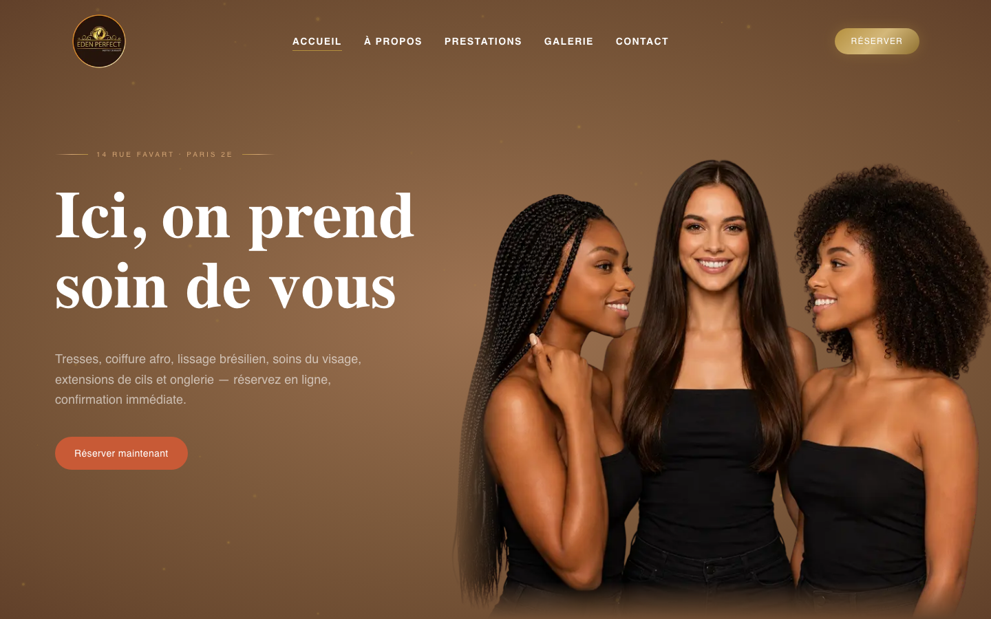 Eden Perfect Institut beauty website project screenshot
