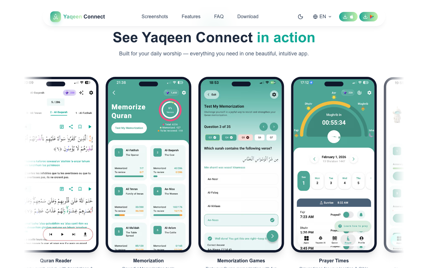 Yaqeen Connect mobile app project screenshot